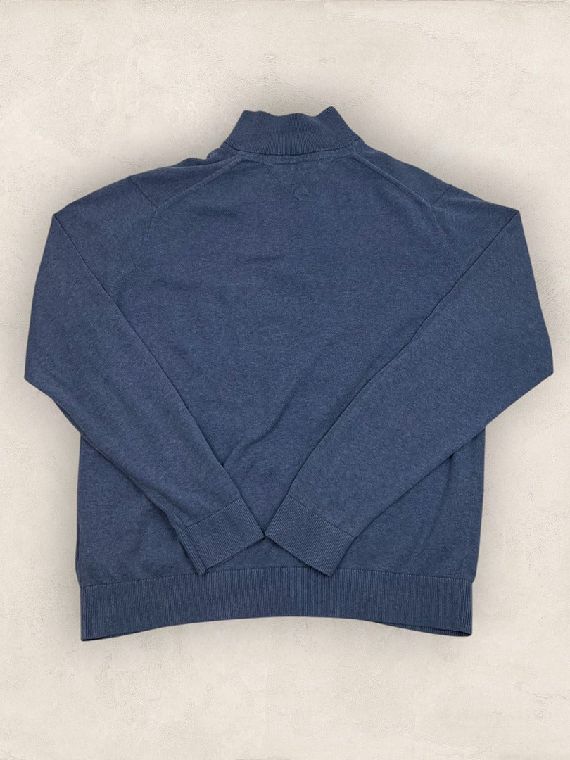 Pull 1/4 zip, Demi - zip Tommy Hilfiger - Homme Xxl - Bleu - Coton - Très bon état - Ts0231 - amifrip
