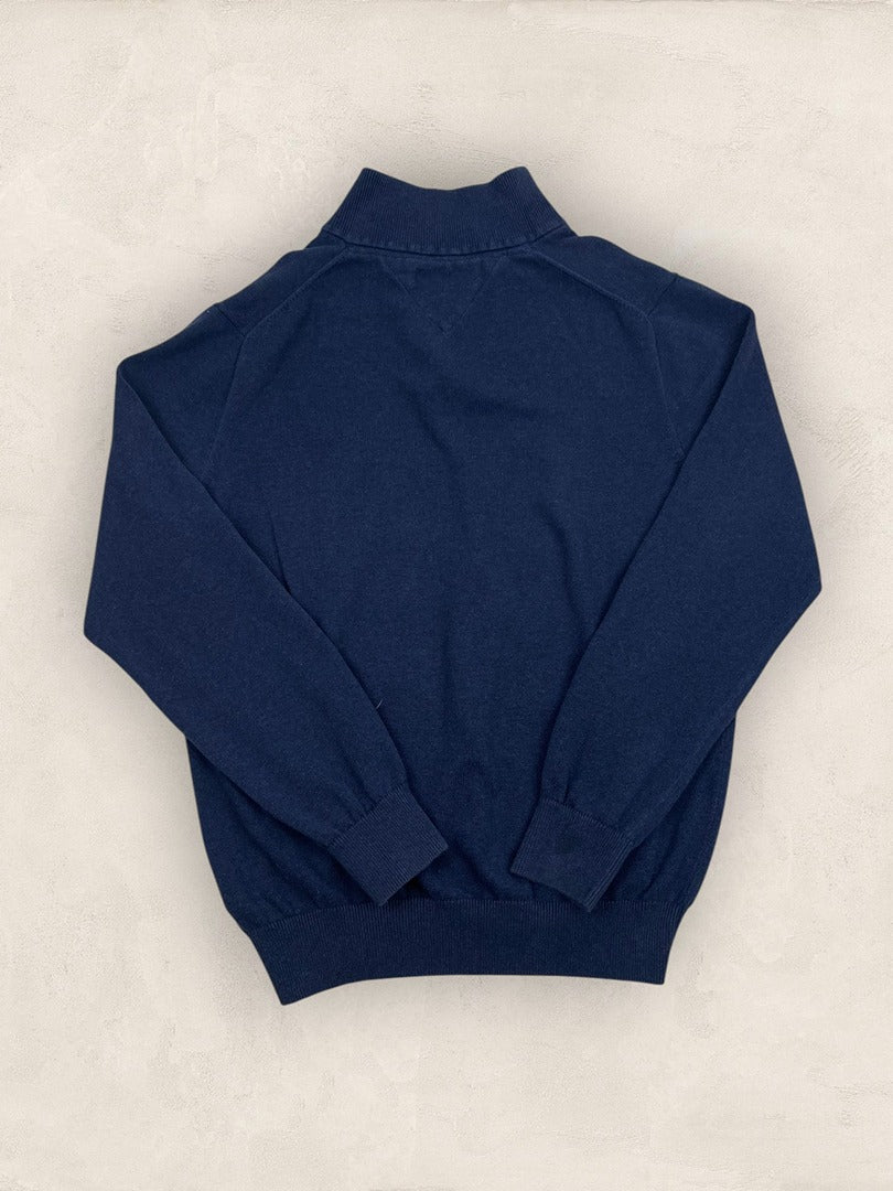 Pull 1/4 zip Tommy Hilfiger - Homme L - Bleu - Coton - Très bon état - Ts0217 - amifrip