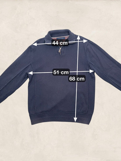 Pull 1/4 zip Tommy Hilfiger - Homme L - Bleu Marine - Coton - Très bon état - Ts0165 - amifrip