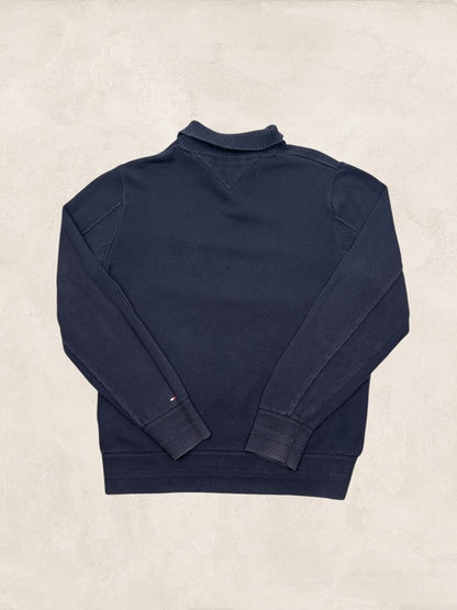 Pull 1/4 zip Tommy Hilfiger - Homme L - Bleu Marine - Coton - Très bon état - Ts0165 - amifrip