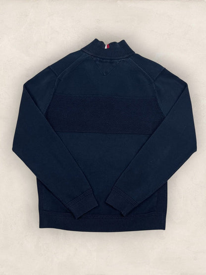 Pull 1/4 zip Tommy Hilfiger - Homme L - Bleu marine - Coton - Très bon état - Ts0244 - amifrip