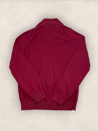 Pull 1/4 zip Tommy Hilfiger - Homme L - Bordeaux - Coton - Vl0328 - amifrip