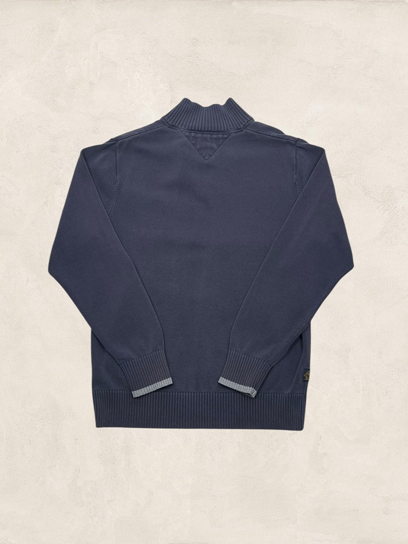 Pull 1/4 Zip Tommy Hilfiger Homme L - Marine - Très Bon État - Ts0162 - amifrip