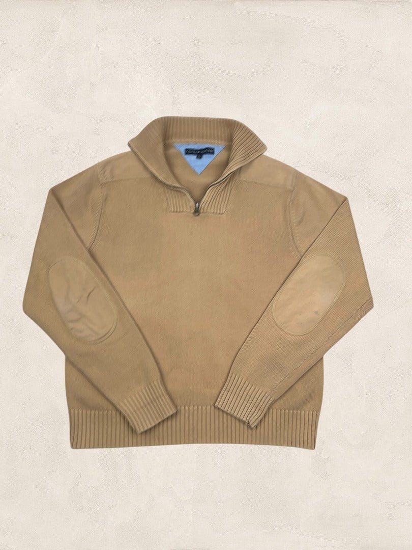 Pull 1/4 Zip Tommy Hilfiger Homme L - Marron - Coton - Ts0183 - amifrip
