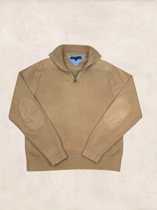 Pull 1/4 Zip Tommy Hilfiger Homme L - Marron - Coton - Ts0183 - amifrip