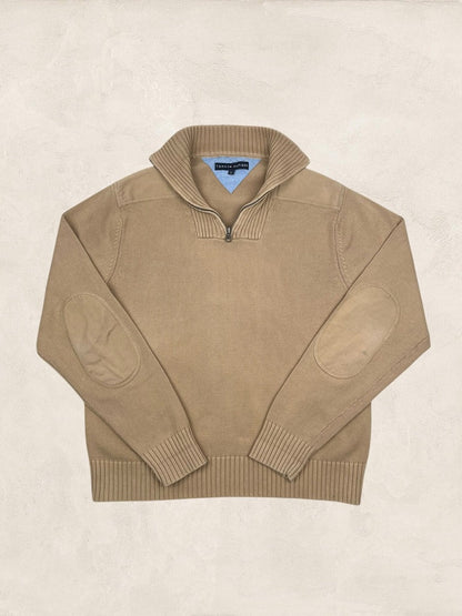 Pull 1/4 Zip Tommy Hilfiger Homme L - Marron - Coton - Ts0183 - amifrip