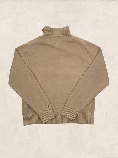 Pull 1/4 Zip Tommy Hilfiger Homme L - Marron - Coton - Ts0183 - amifrip