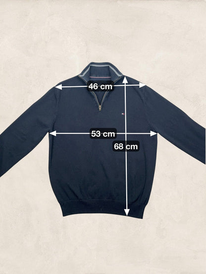 Pull 1/4 Zip Tommy Hilfiger Homme L - Noir - Coton - Tbe - Ts0169 - amifrip