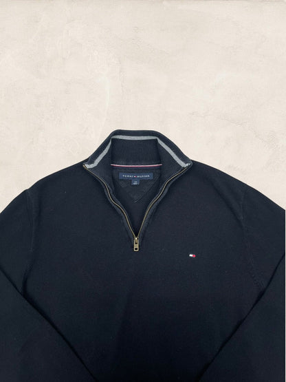 Pull 1/4 Zip Tommy Hilfiger Homme L - Noir - Coton - Tbe - Ts0169 - amifrip