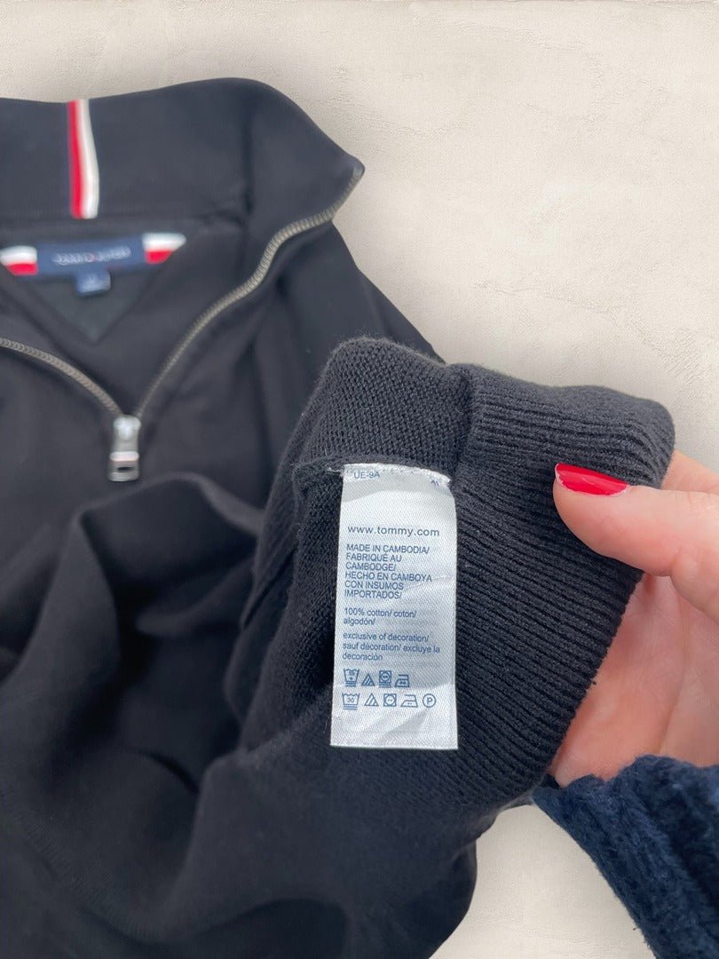 Pull 1/4 zip Tommy Hilfiger - Homme L - Noir - Coton - Ts0215 - amifrip