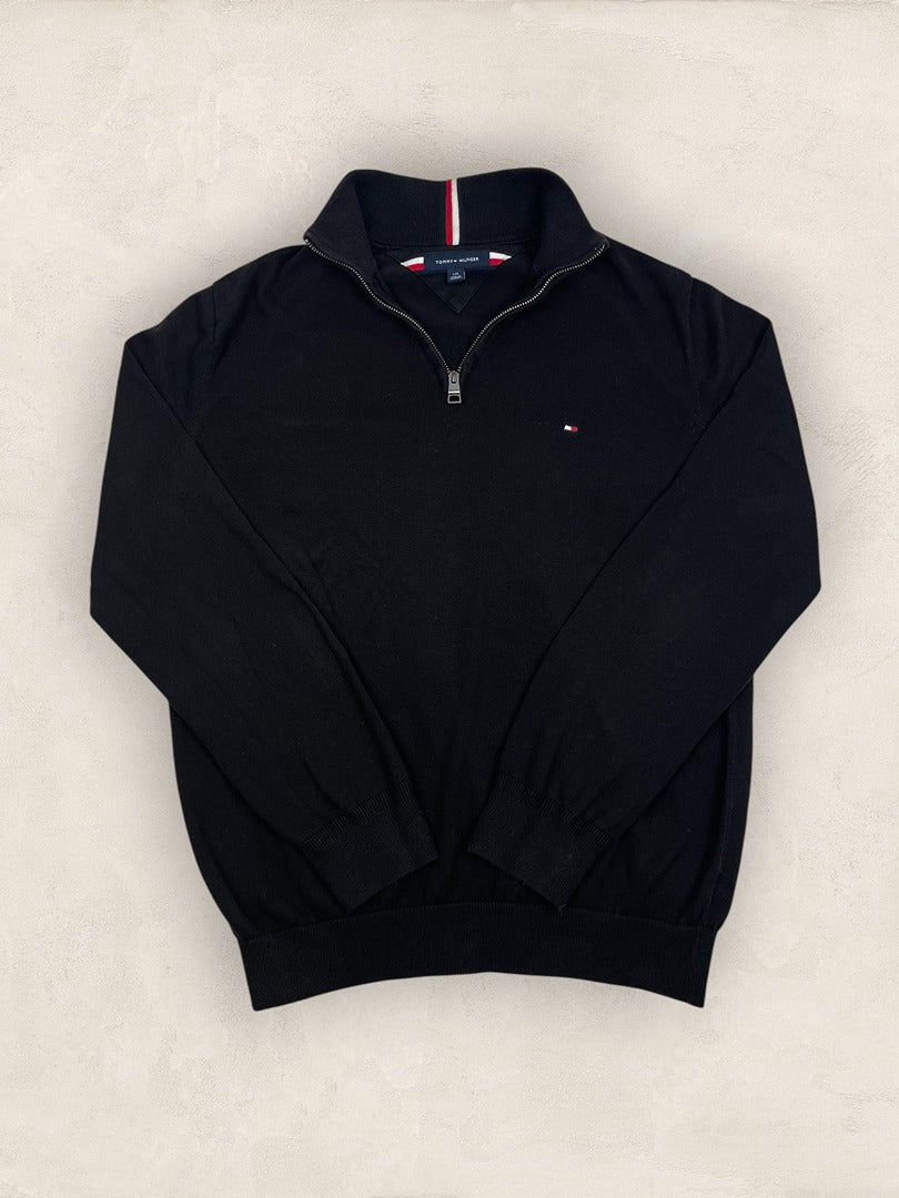 Pull 1/4 zip Tommy Hilfiger - Homme L - Noir - Coton - Ts0215 - amifrip