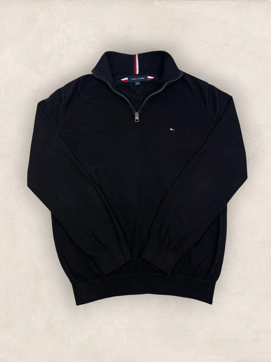 Pull 1/4 zip Tommy Hilfiger - Homme L - Noir - Coton - Ts0215 - amifrip