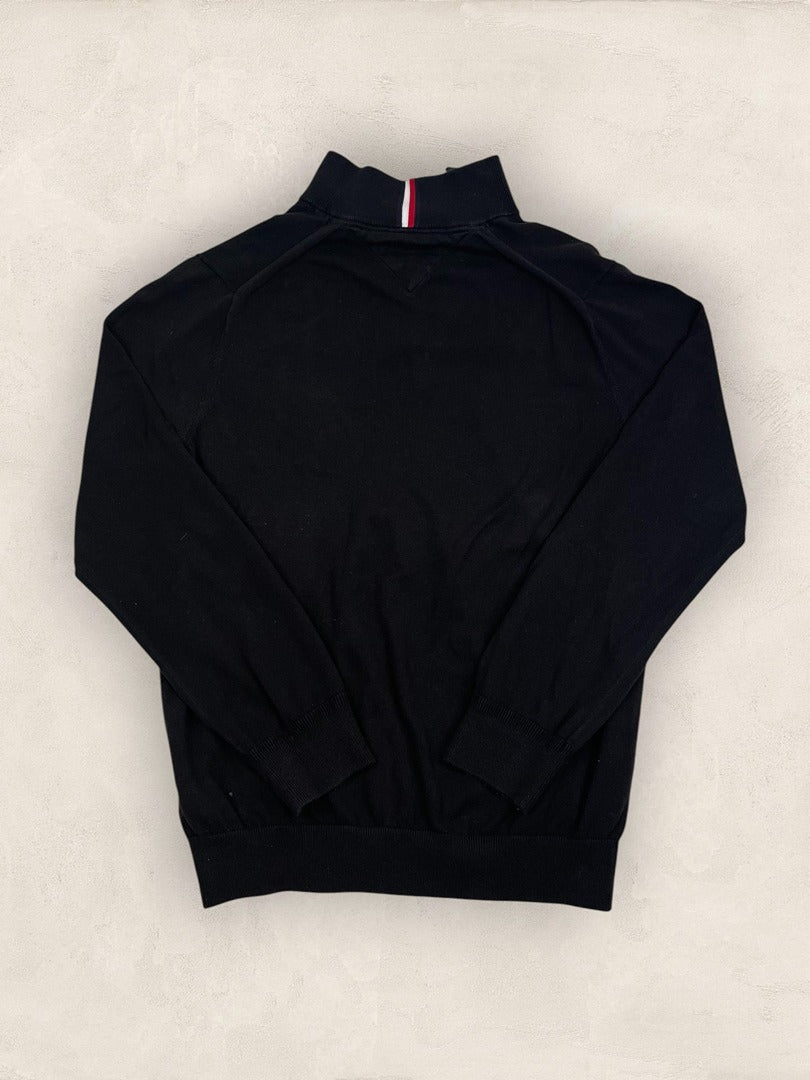 Pull 1/4 zip Tommy Hilfiger - Homme L - Noir - Coton - Ts0215 - amifrip