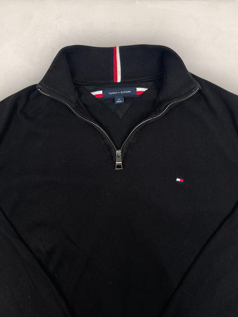Pull 1/4 zip Tommy Hilfiger - Homme L - Noir - Coton - Ts0215 - amifrip