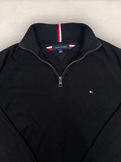 Pull 1/4 zip Tommy Hilfiger - Homme L - Noir - Coton - Ts0215 - amifrip