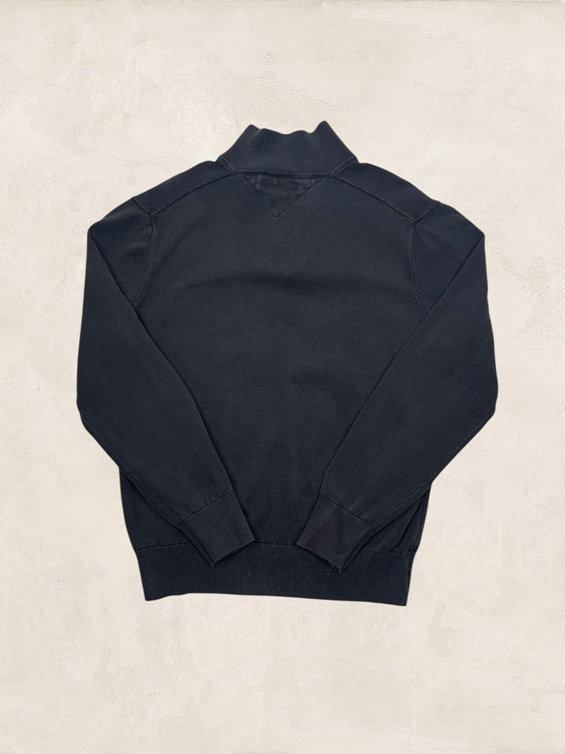 Pull 1/4 Zip Tommy Hilfiger Homme L Noir - Très bon état - Ts0163 - amifrip