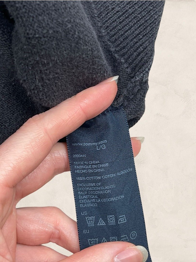 Pull 1/4 Zip Tommy Hilfiger Homme L Noir - Très bon état - Ts0163 - amifrip