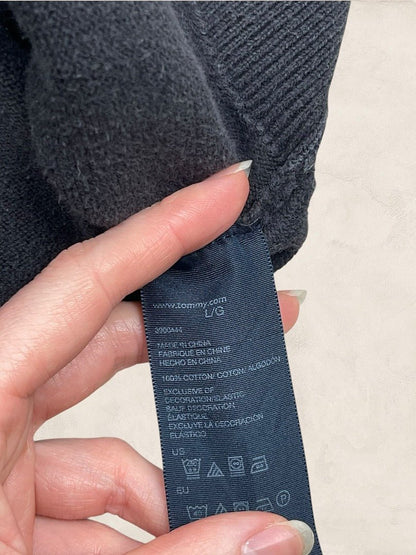 Pull 1/4 Zip Tommy Hilfiger Homme L Noir - Très bon état - Ts0163 - amifrip