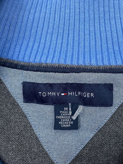 Pull 1/4 zip Tommy Hilfiger homme M - bleu et gris - Très bon état - Ts0146 - amifrip