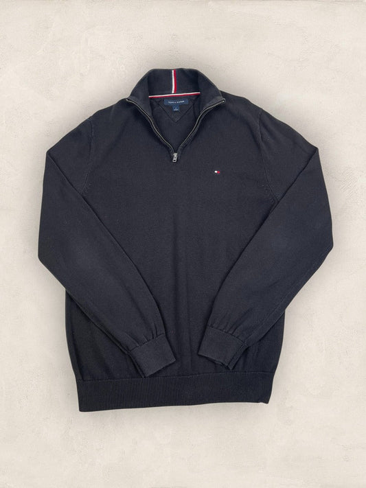 Pull 1/4 zip Tommy Hilfiger - Homme M - Bleu marine - Coton - Vl0327 - amifrip