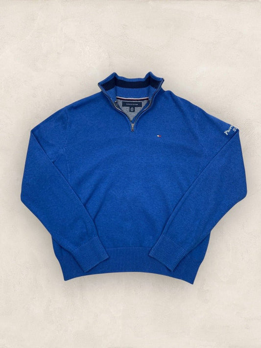 Pull 1/4 Zip Tommy Hilfiger Homme M - Bleu - Très Bon État - Ts0152 - amifrip