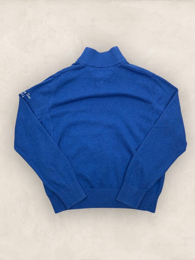 Pull 1/4 Zip Tommy Hilfiger Homme M - Bleu - Très Bon État - Ts0152 - amifrip