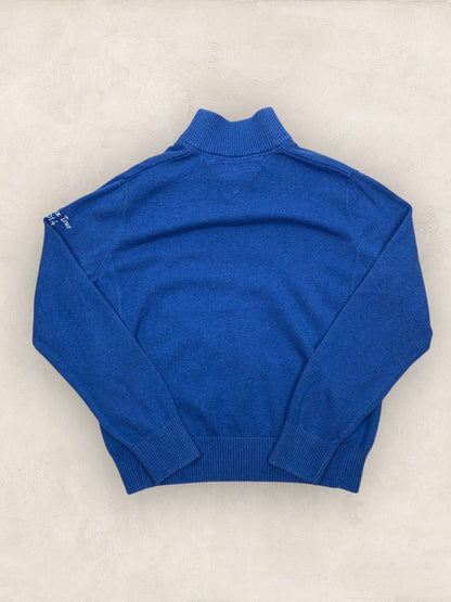 Pull 1/4 Zip Tommy Hilfiger Homme M - Bleu - Très Bon État - Ts0152 - amifrip