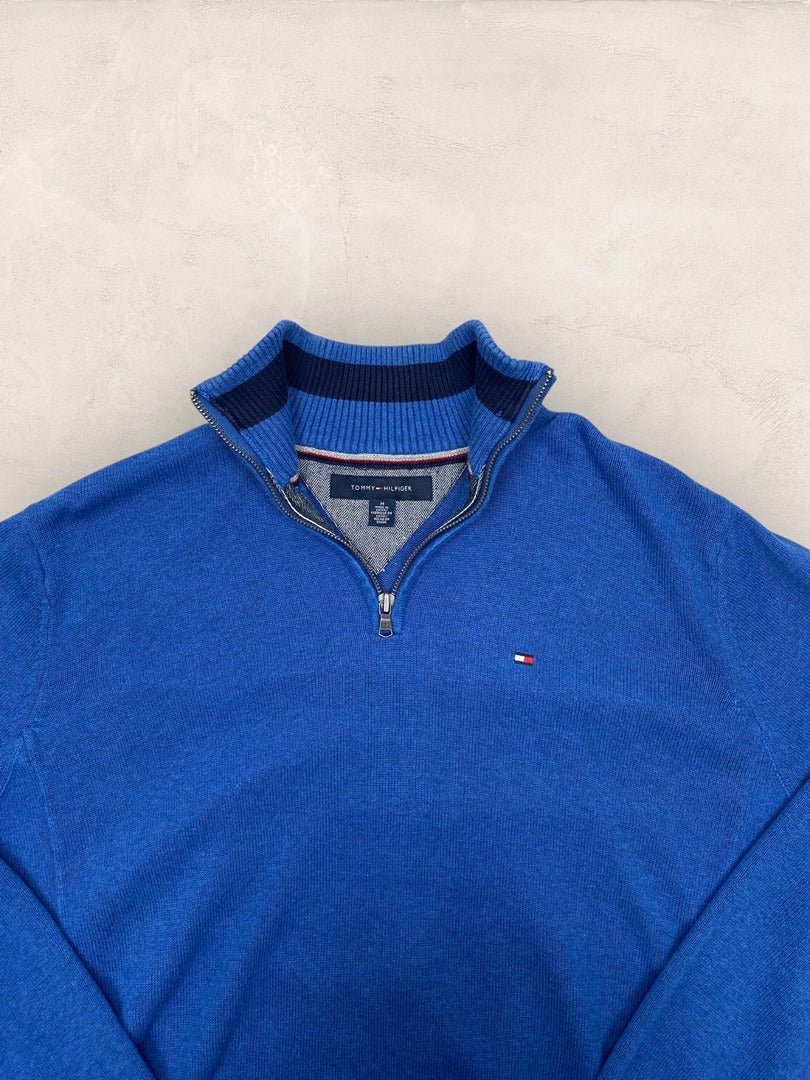 Pull 1/4 Zip Tommy Hilfiger Homme M - Bleu - Très Bon État - Ts0152 - amifrip