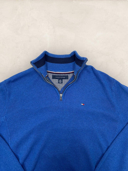 Pull 1/4 Zip Tommy Hilfiger Homme M - Bleu - Très Bon État - Ts0152 - amifrip