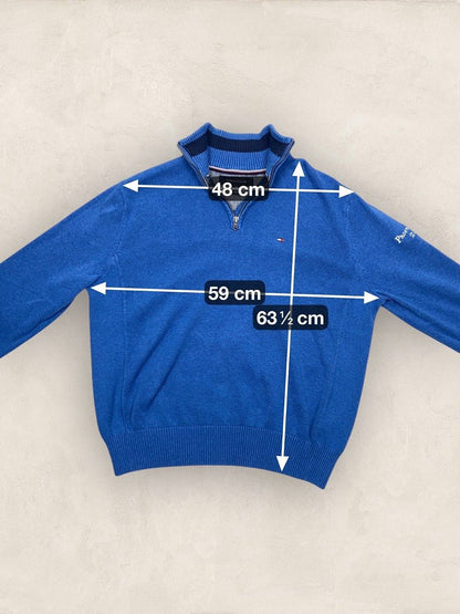 Pull 1/4 Zip Tommy Hilfiger Homme M - Bleu - Très Bon État - Ts0152 - amifrip