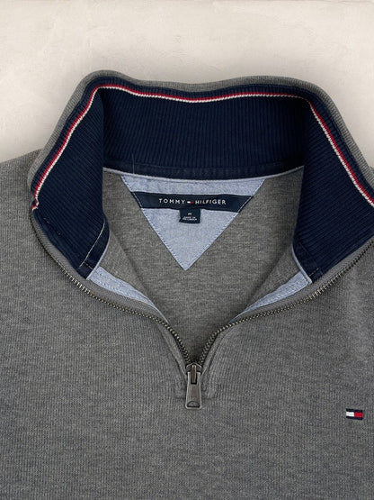 Pull 1/4 zip Tommy Hilfiger - Homme M - Gris - Coton - Ts0204 - amifrip
