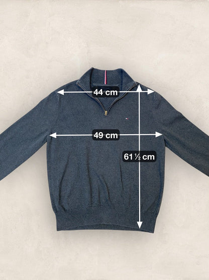 Pull 1/4 zip Tommy Hilfiger - homme M - gris - Très bon état - Ts0137 - amifrip