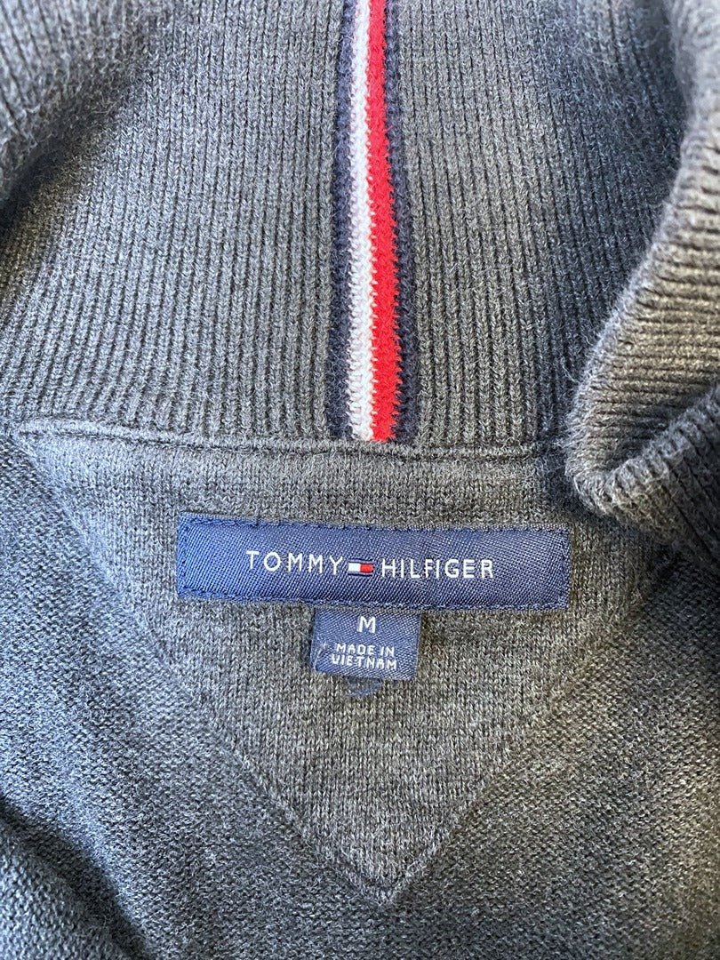 Pull 1/4 zip Tommy Hilfiger - homme M - gris - Très bon état - Ts0137 - amifrip