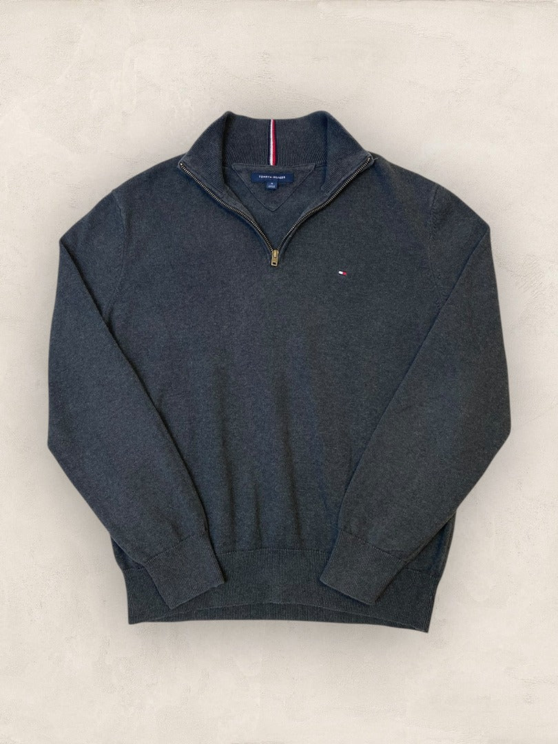 Pull 1/4 zip Tommy Hilfiger - homme M - gris - Très bon état - Ts0137 - amifrip