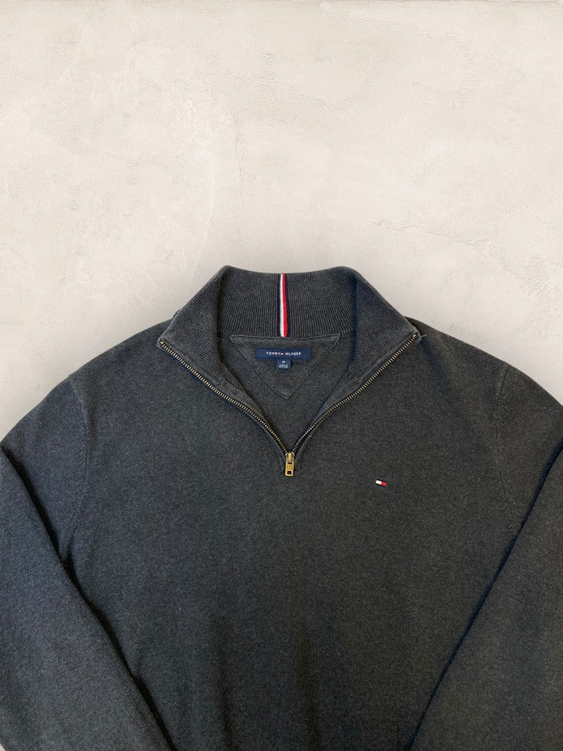 Pull 1/4 zip Tommy Hilfiger - homme M - gris - Très bon état - Ts0137 - amifrip