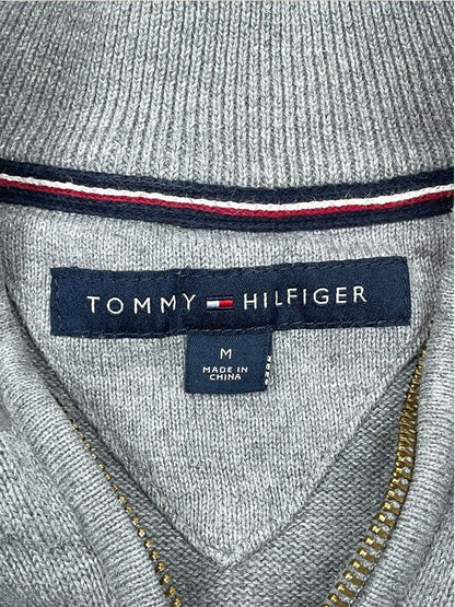Pull 1/4 Zip Tommy Hilfiger Homme M Gris Très Bon Ts0155 - amifrip