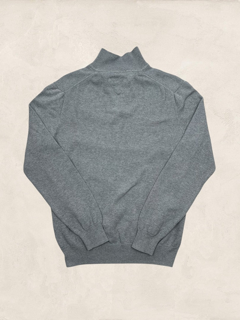 Pull 1/4 Zip Tommy Hilfiger Homme M Gris Très Bon Ts0155 - amifrip