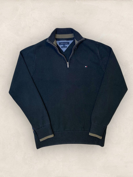 Pull 1/4 Zip Tommy Hilfiger - Homme M - Marine - Très Bon État - Ts0135 - amifrip