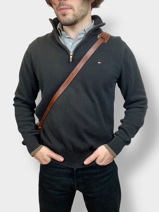 Pull 1/4 Zip Tommy Hilfiger - Homme M - Marine - Très Bon État - Ts0135 - amifrip