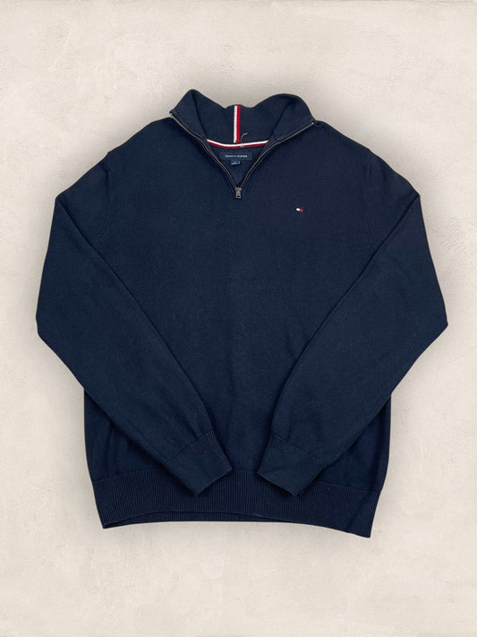 Pull 1/4 zip Tommy Hilfiger - Homme M - Navy - Coton - Tbe - Vl0317 - amifrip