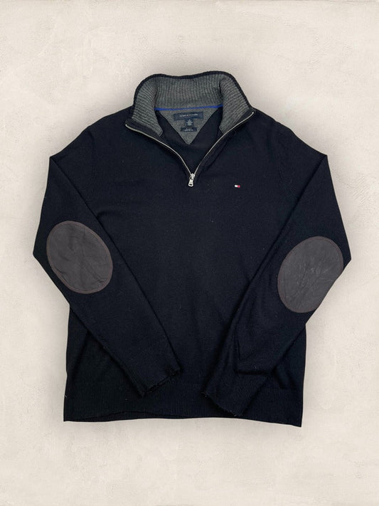 Pull 1/4 zip Tommy Hilfiger - Homme M - Noir - Coton - Tbé - Vl0333 - amifrip