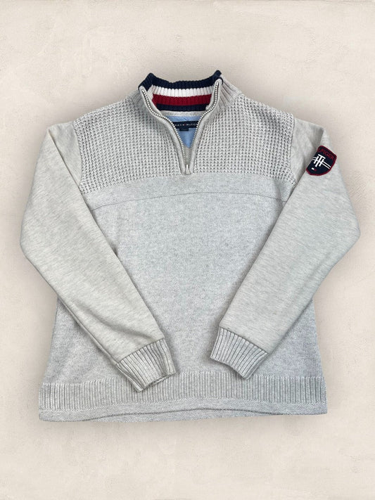 Pull 1/4 zip Tommy Hilfiger - Homme S - Gris - Coton - Vl0325 - amifrip