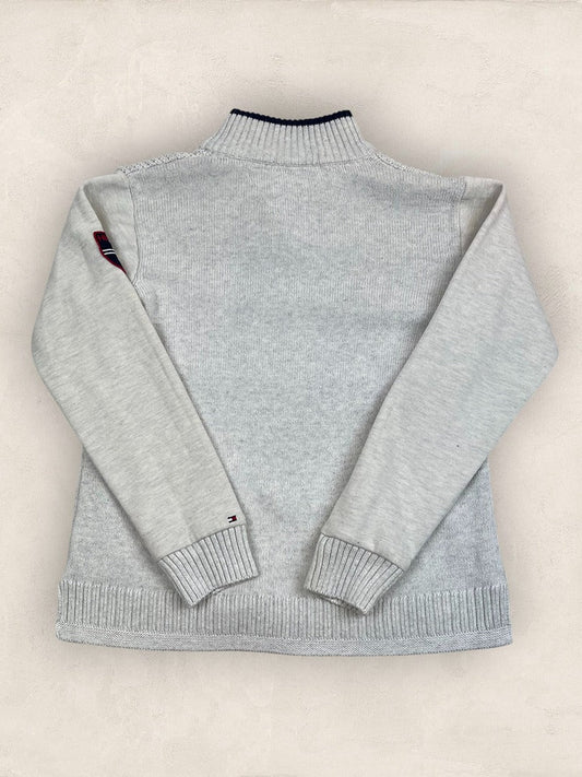 Pull 1/4 zip Tommy Hilfiger - Homme S - Gris - Coton - Vl0325 - amifrip