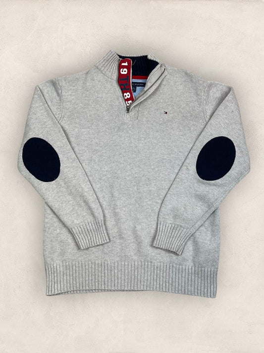 Pull 1/4 zip Tommy Hilfiger - Homme S - Gris - Coton - Vl0329 - amifrip