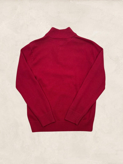 Pull 1/4 Zip Tommy Hilfiger Homme S - Rouge - Coton - Très Bon État - Ts0168 - amifrip