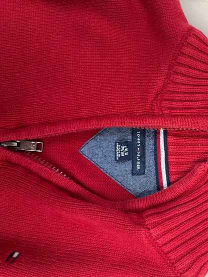 Pull 1/4 zip Tommy Hilfiger - Homme S - Rouge - Coton - Vl0319 - amifrip