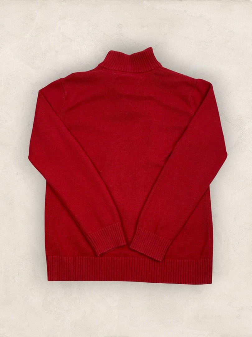 Pull 1/4 zip Tommy Hilfiger - Homme S - Rouge - Coton - Vl0319 - amifrip