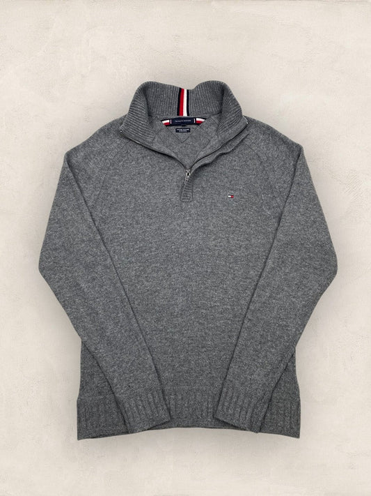 Pull 1/4 zip Tommy Hilfiger homme Xl - Gris - Très bon état - Ts0151 - amifrip