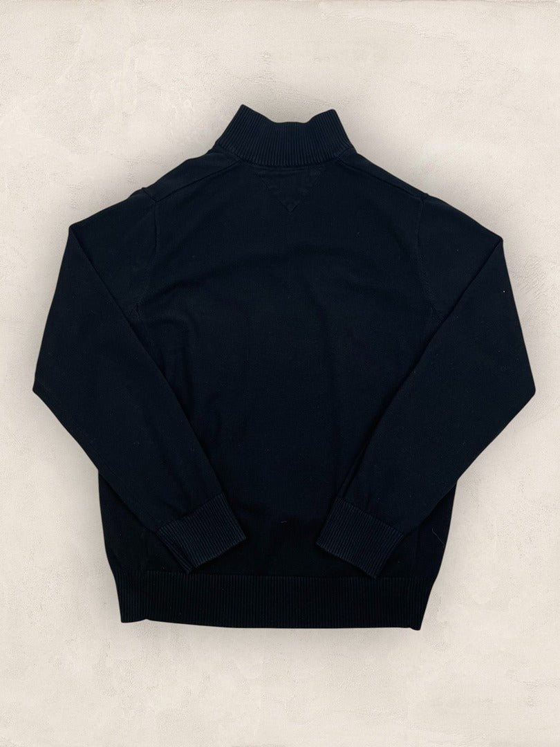 Pull 1/4 zip Tommy Hilfiger - Homme Xl - Noir - Coton - Très bon état - Ts0222 - amifrip