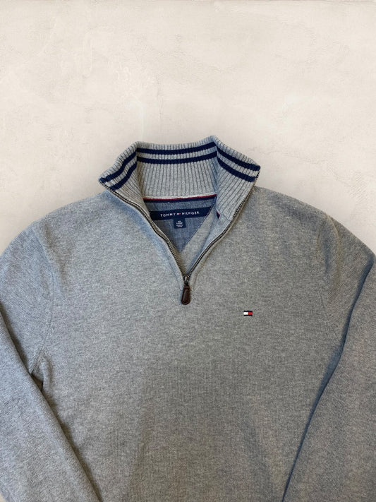 Pull 1/4 zip Tommy Hilfiger - Homme Xs - Gris - Très bon état - Ts0142 - amifrip